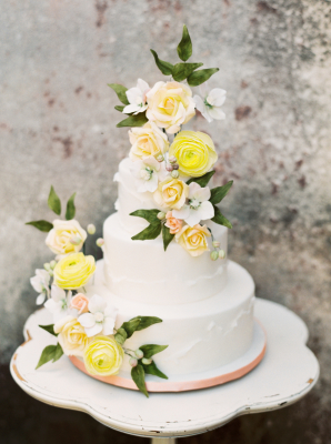 Wedding Cake with Yellow Flowers
