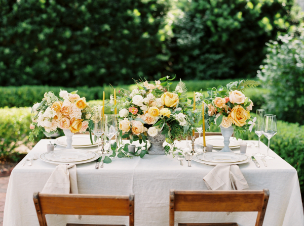 Wedding Table with Yellow Flowers