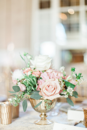 Blush and Gold Wedding Flowers