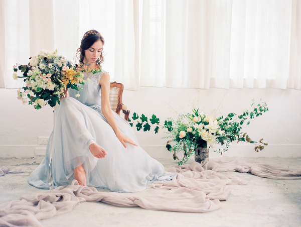 Bride in Delicate Blue Gown