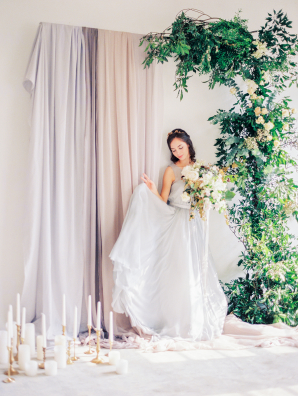 Greenery and Silk Wedding Altar