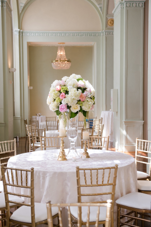 Pink and White Centerpiece with Hydrangea