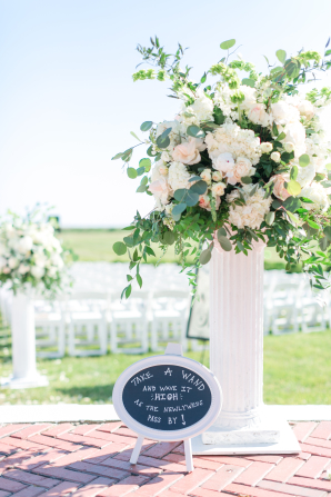 Tall Hydrangea Wedding Arrangement