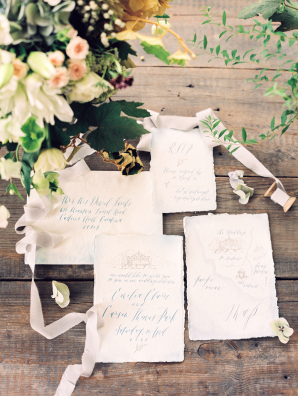 Teal Calligraphy Wedding Invitations