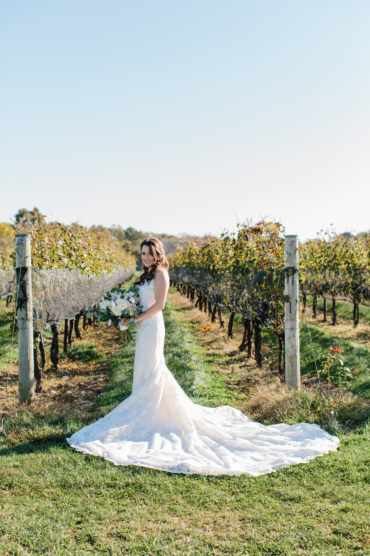 Bride in Winery Wedding