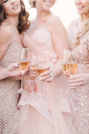 Bridesmaids with Champagne
