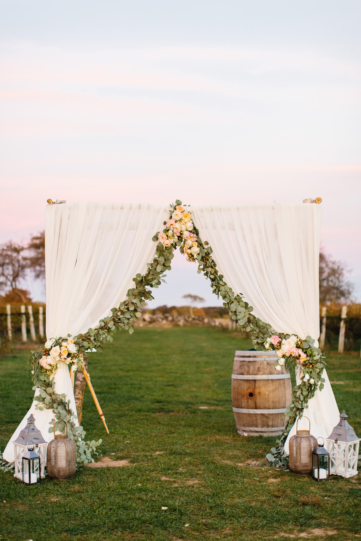 Wedding Altar with Drapery and Garlands