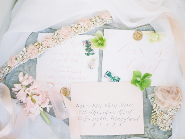 Wedding Stationery with Pink Calligraphy