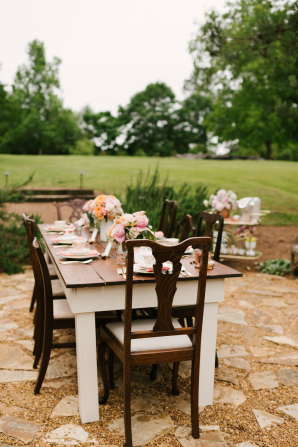 Wood Table for Bridal Shower