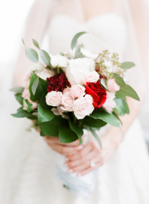 Blush and Red Bridal Bouquet