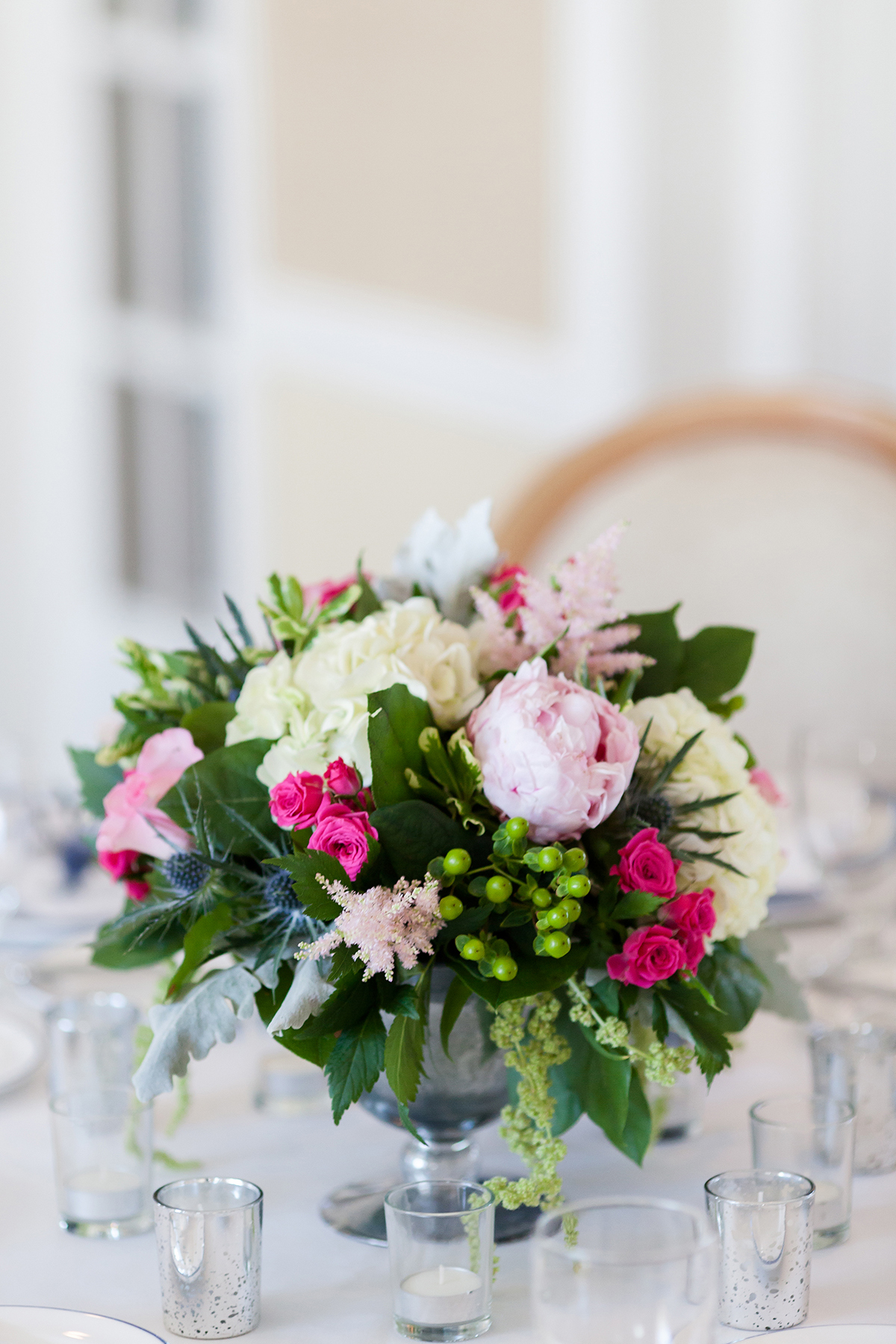 Classic Pink and Green Centerpiece