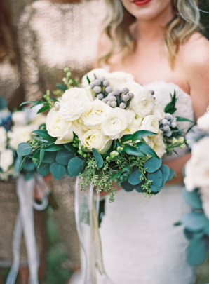 Ivory Green Gray Bridal Bouquet