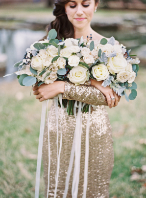 Ivory and Gold Bridesmaid Attire