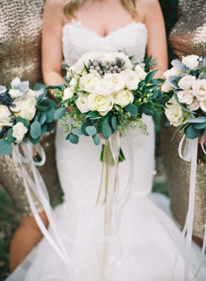 Ivory and Green Bridal Bouquet