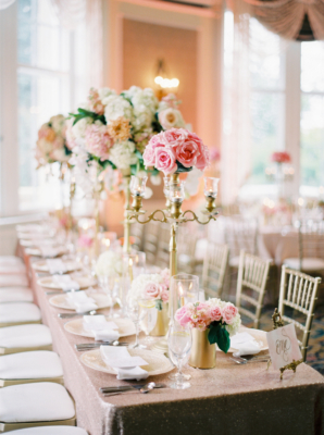 Pink and Gold Tall Centerpieces