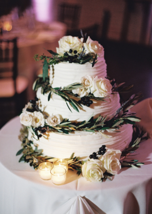 Wedding Cake with Olive Leaf