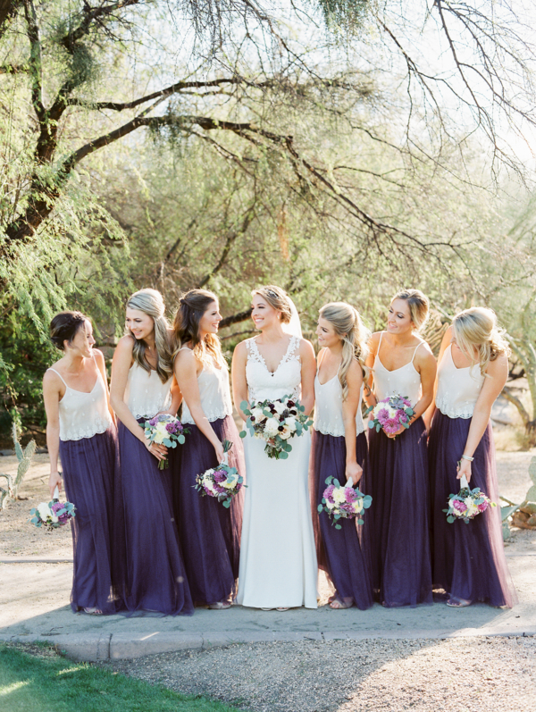 White and Purple Bridesmaid Separates