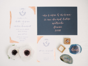 Blue and Copper Wedding Invitations