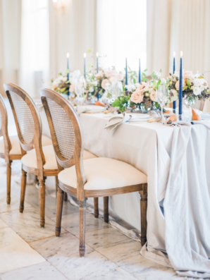 Blue and Dove Gray Wedding Table