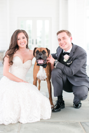 Bride and Groom with Dog