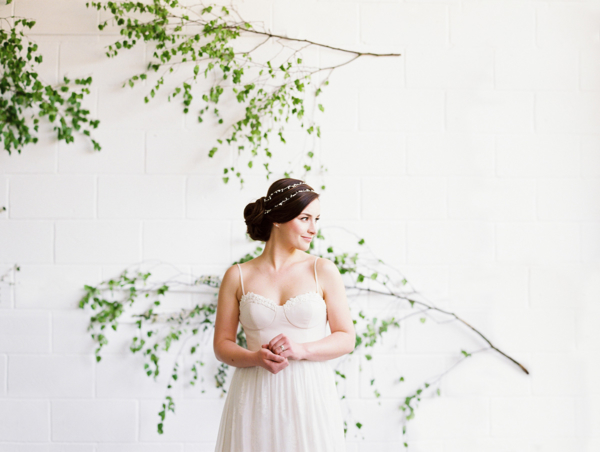Bride with Greenery Wall