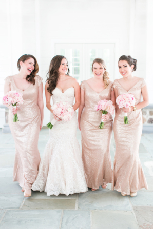 Bridesmaids in Champagne Sequins