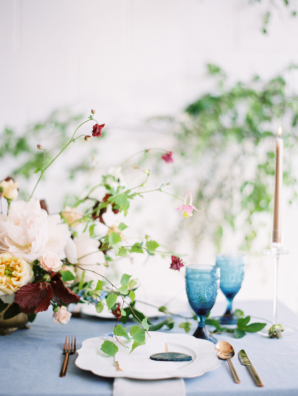 Copper and Blue Wedding Table