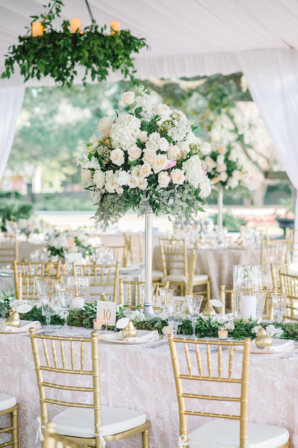 Elegant White Tented Wedding Reception