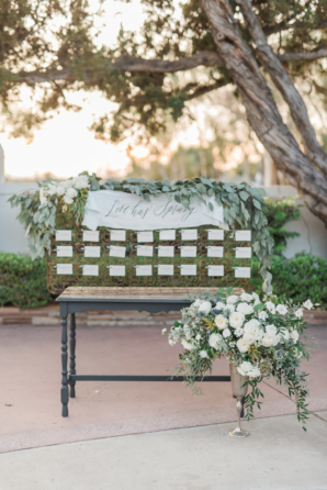 Escort Card Table with Greenery