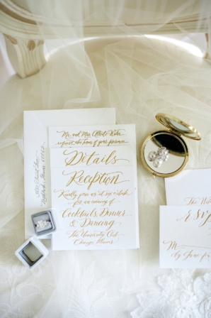 Gold Letterpress Wedding Invitations