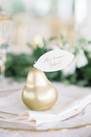 Gold Pear Place Card