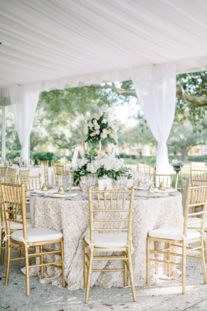 Gold and White Tent Wedding
