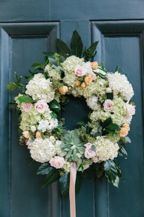 Hydrangea and Rose Wedding Wreath