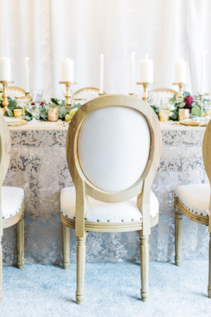 Ivory and Blonde Wood Wedding Chair