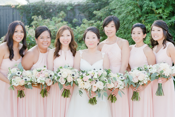 Pink Bridesmaids Dresses with Halter Necks