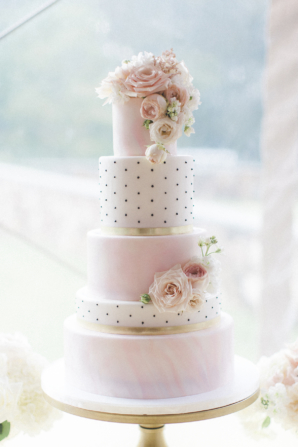 Pink and Polka Dot Wedding Cake
