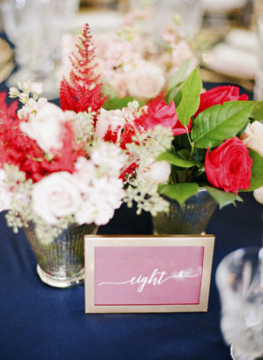 Red and White Wedding Centerpieces