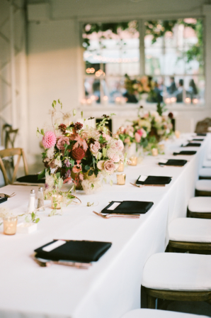 Tabletop with Berry and Pink Centerpieces