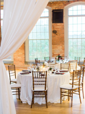 Wedding Reception with Draping in Brick Loft
