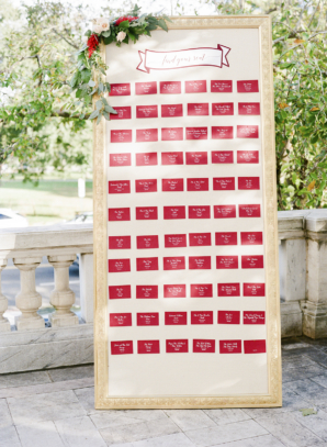 Wedding Seating Chart in Red and White