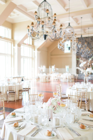 White and Gold Wedding Reception