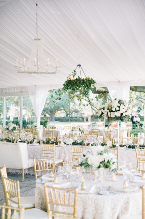 White and Green Elegant Tent Wedding