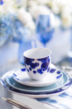 Blue and White Modern Wedding China