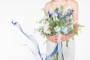 Bouquet with Blue Ribbons