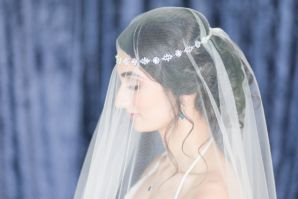 Bride in Elegant Sheer Veil