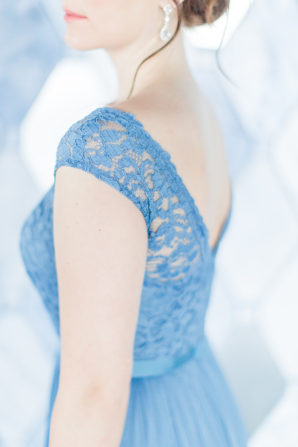Cornflower Blue Lace Bridesmaids Dress