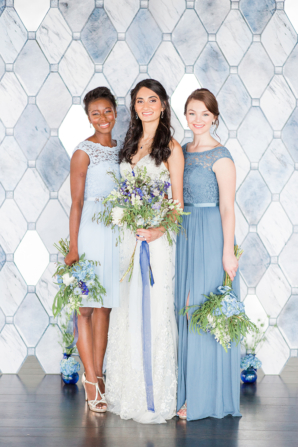 Monochromatic Blue Bridal Party