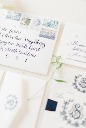 Wedding Invitations with Vintage Stamps