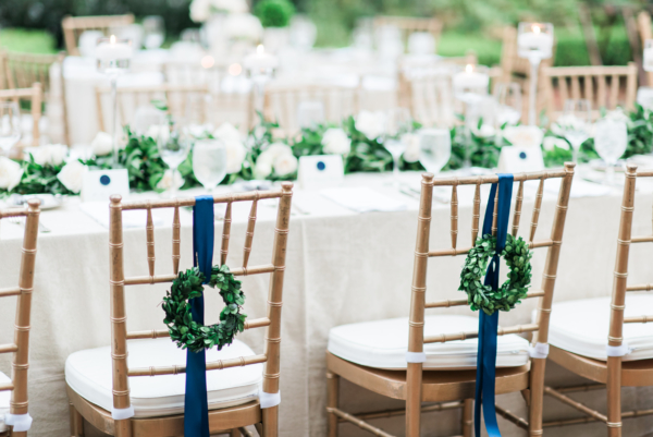 Wreaths on Wedding Chairs