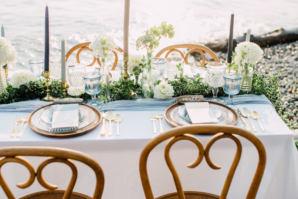 Beach Wedding Table in Blue and Green